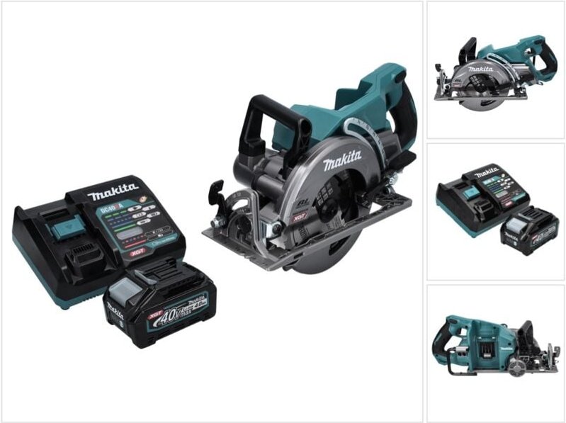 Makita RS 001 GM1 Akku Handkreissäge 40 V max. 185 mm Brushless + 1x Akku 4,0 Ah + Ladegerät