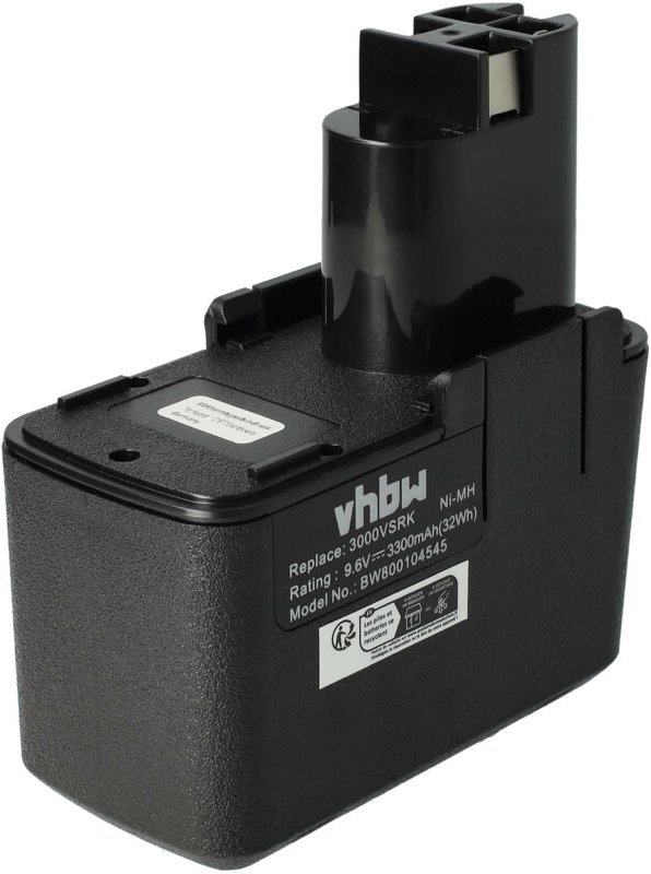 Vhbw - Akku kompatibel mit Bosch gsr 9.6 Old Version, gsr 9.6V, gsr 9.6VE2, gsr 9.6 VE-2 Elektrowerkzeug (3300mAh NiMH 9...