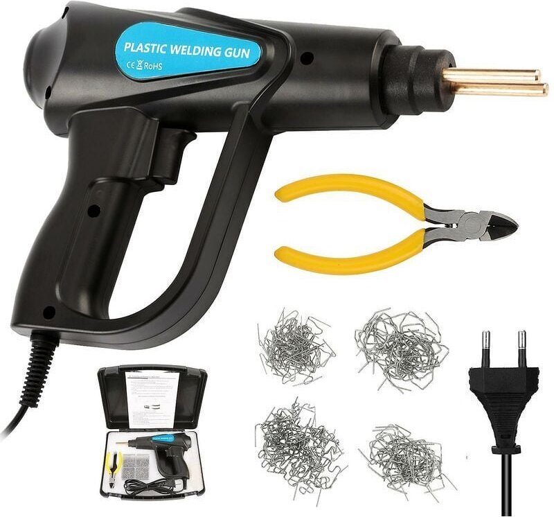 70w Heißhefter Kunststoffschweißgerät Autostoßstangen-Reparaturset 4 Wellenklammern Heftklammern Schweißreparaturgerät S...