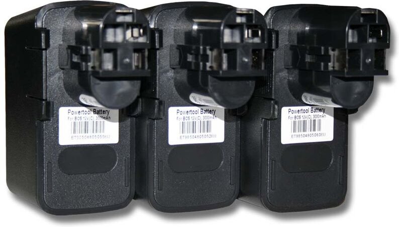 3x Akku kompatibel mit Bosch B2500, babs 12V, BH-1214, gbm 12VES-2, gli 12V Elektrowerkzeug (3000mAh NiMH 12 v) - Vhbw