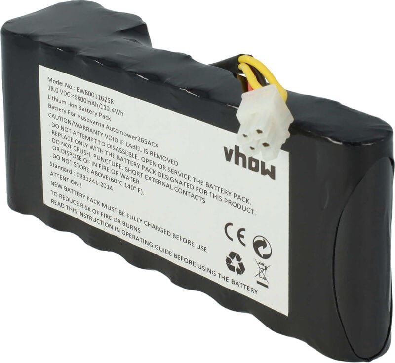 Akkupack kompatibel mit Husqvarna Automower 320, 420 bis bj 2019/2020, 330X Rasenroboter (6800mAh 18V Li-Ion) - Vhbw