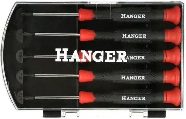 Hanger Präzisionsschraubendreher-Set mit 5 Stück schwarz
