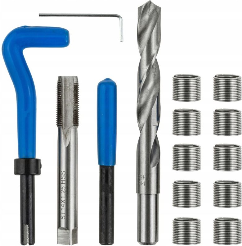 Reparaturset für Gewinde M14x1.25 zur Reparatur beschädigter Gewinde 10 Gewindeeinsätze