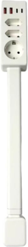 Ausziehbare Steckdosenleiste mit 3 EU-Steckdosen + 2 USB-Anschlüssen, 20 W (USB-A und USB-C), ausziehbar von 47–67 cm, 1...