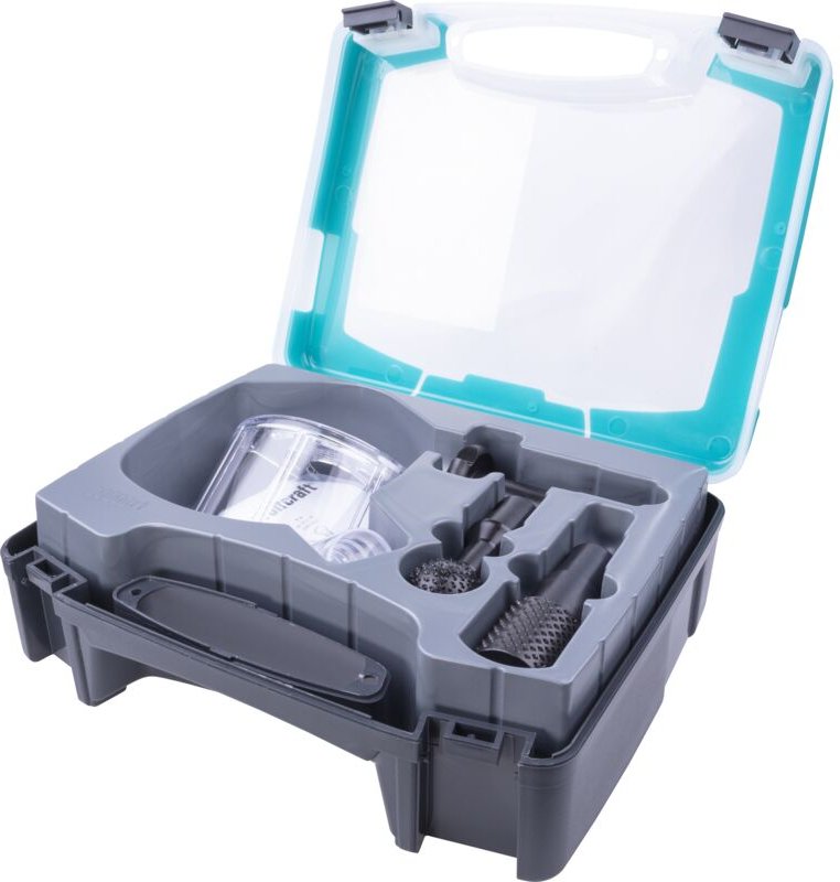 I Holzbearbeitungsset für Winkelschleifer i 4400000 i 4-tlg. , für das staubarme Fräsen, Modellieren und Raspeln von Hol...