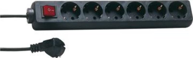 Steckdosenleiste 6fach schwarz m. Schalter