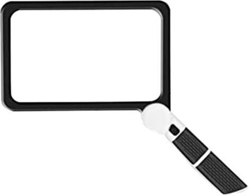 5-fache Vergrößerung, faltbare, beleuchtete Leselupe mit 48 LEDs, rechteckige Handlupe