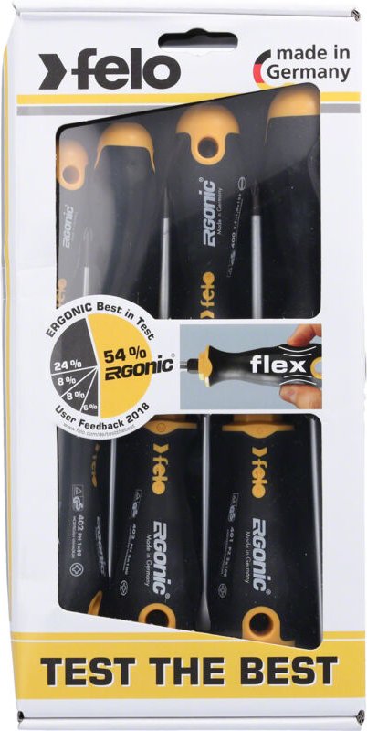 ERGONIC 7-teiliges Schraubendreher-Set. SL/PZ/PH Felo 40097118