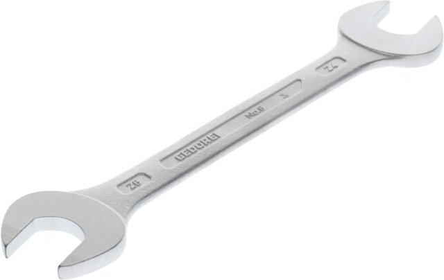 Gedore Doppelmaulschlüssel 24 x 26 mm, Hochwertiger Vanadium-Stahl, Blendfreie Optik, Nach DIN 3110, Silber