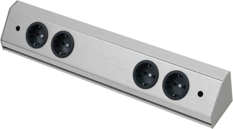 Wipo - Steckdosenleiste Corner Compact 230 v, max.3500 Watt, l 460 mm, Edelstahl Effekt