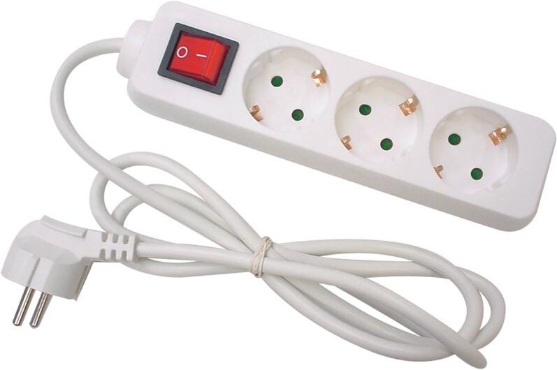 Stromversorgung, 3 Ausgänge Mit Schalter - 3 M Kabel Velleman Eb3s-3-G