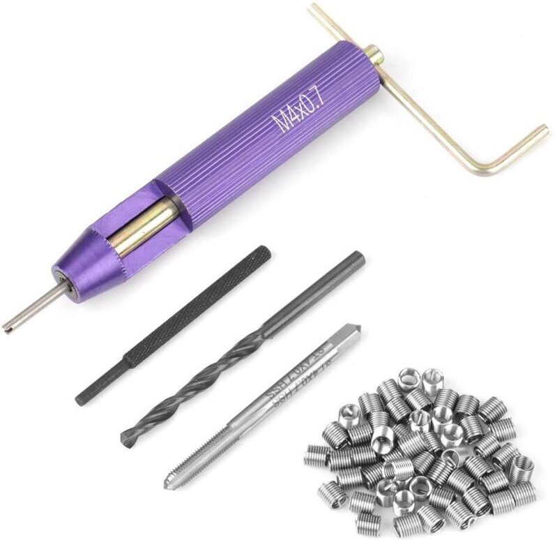 Gewindereparaturset, 50-teiliges Set aus spiralförmig drahtumwickelten Gewindeeinsätzen aus Edelstahl M4 x 2D, inklusive...