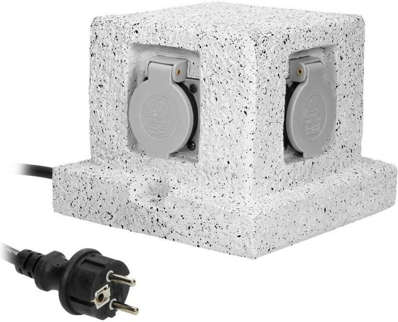 Thumbnail - Gartensteckdose POST 4 Steckdosen 3m Gummikabel OR-AE-13186(GS) Schuko