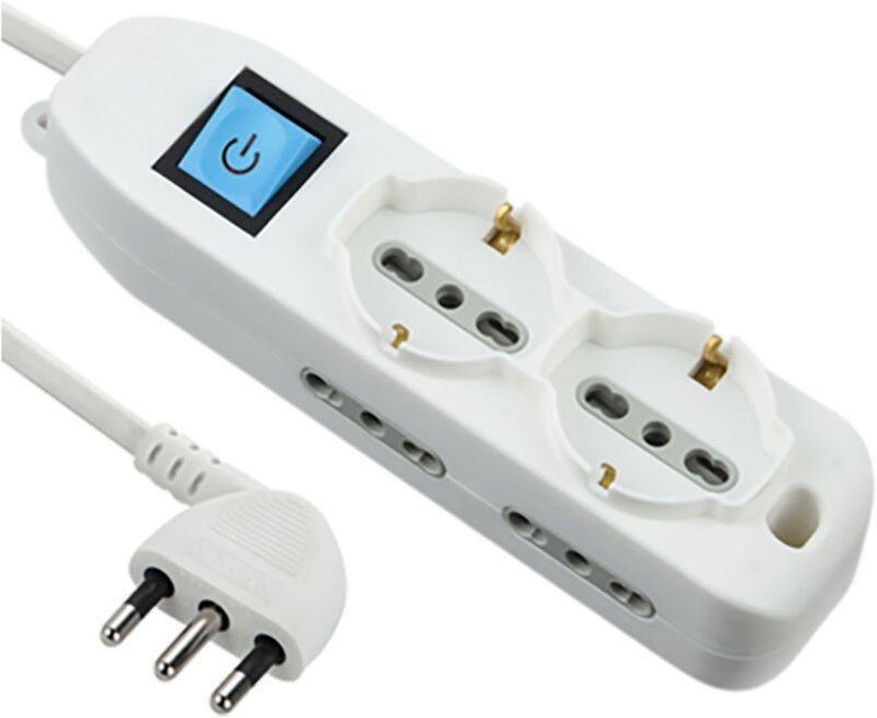 Electraline steckdosenleiste 6 plätze 10/16a 1,5 meter kabel weiß - 62001