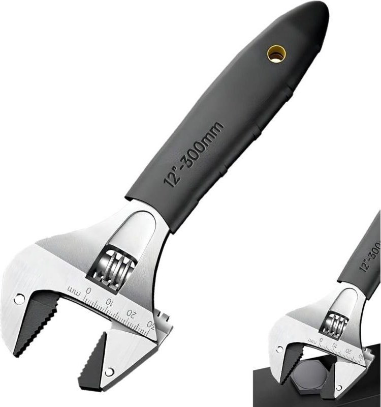 Verstellbarer Ratschenschlüssel (10 Zoll), arretierbarer verstellbarer Schraubenschlüssel – Tragbares Rotationswerkzeug ...