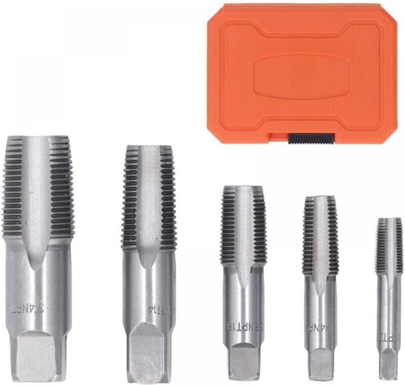 NPT-Rohrventile Set, 5 Stück, inklusive Größen, 3/4, 1/2, 3/8, 1/4, 1/8 Zoll, Stahl-Carbon-Gewinde, Sanitärinstallation ...