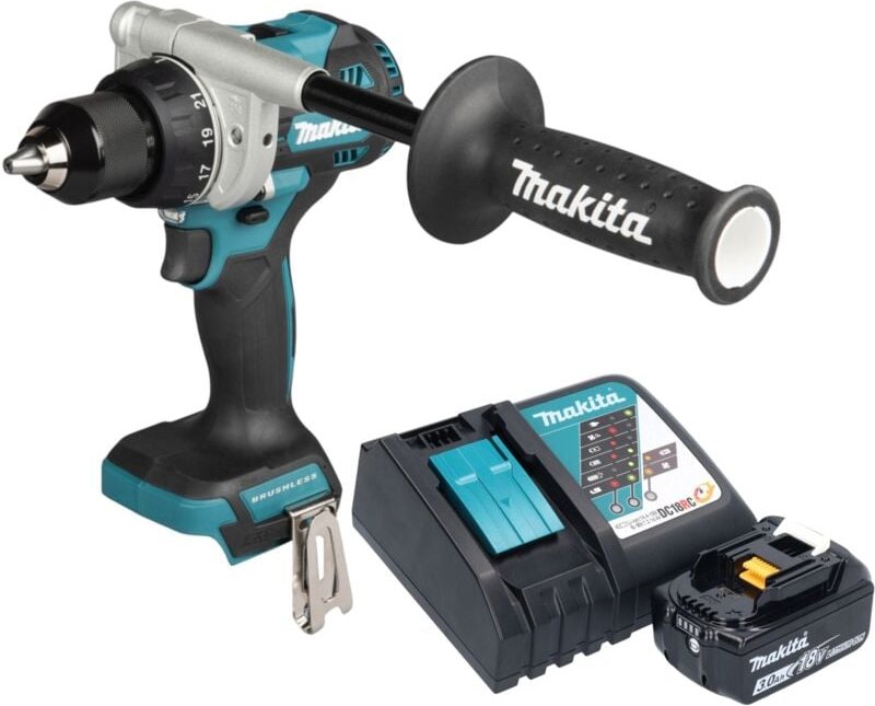 Makita DDF 492 RF1 Akku Bohrschrauber 18 V 141 Nm Brushless + 1x Akku 3,0 Ah + Ladegerät