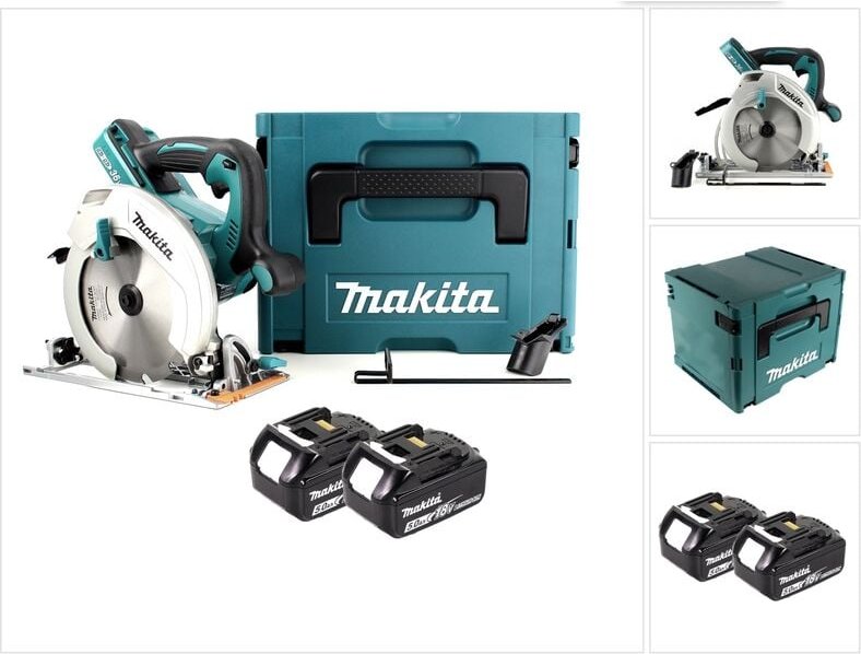 Makita DHS 710 TJ 36V Akku Li-Ion Handkreissäge 190 mm + 2x Akku 5,0Ah + Makpac - ohne Ladegerät