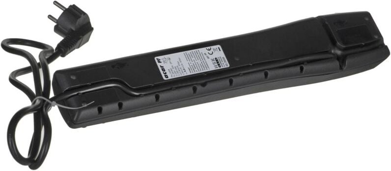acar Steckdosenleiste mit Schalter 7 Steckdosen, Kabel 1,5 m, schwarz (P7 (1.5m) Czarny)