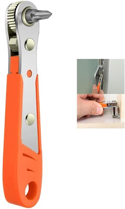 Ersandy - Ratschen-Magnetschraubendreher, Mini-1/4-Ratschenschlüssel, 1/4-Zoll-Antrieb mit hohem Drehmoment,