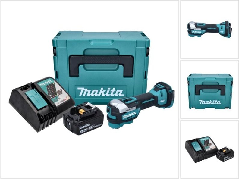Dtm 52 RT1J Akku Multifunktionswerkzeug 18 v Starlock Max Brushless + 1x Akku 5,0 Ah + Ladegerät + Makpac - Makita
