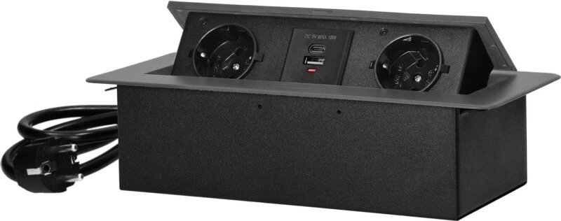 Orno Unterbausteckdose Graphit mit USB-Ports