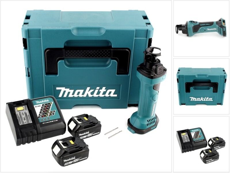 Dco 180 rtj Akku Rotationsschneider 18V + 2x Akku 5,0Ah + Ladegerät + Makpac - Makita