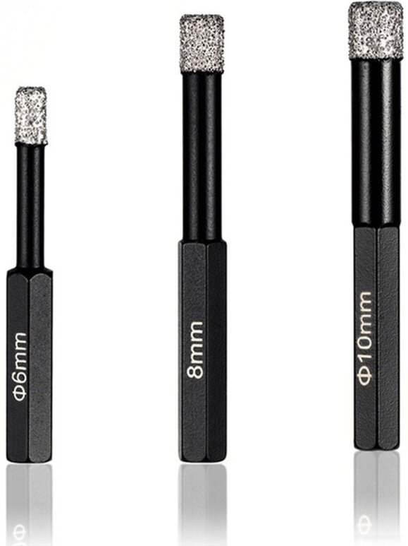 3 Stücke Schiefer Diamant Kernbohrer 6mm 8mm 10mm Marmor Bohrer Werkzeug für Keramik Fliesen - Lntyq
