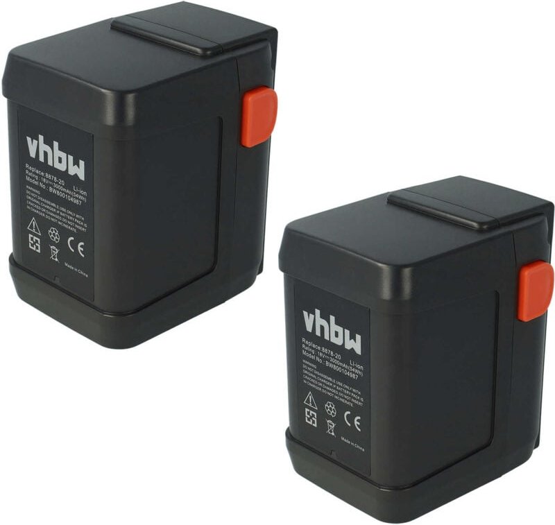 Vhbw - 2x Akku Ersatz für Gardena 8839-U für Grasschere, Strauchschere (3000mAh 18V Li-Ion)