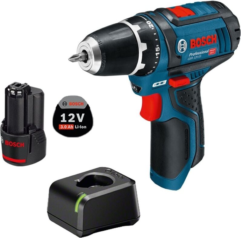 Thumbnail - Akku-Bohrschrauber gsr 12V-15 / 1x 3,0 Ah Akku + Ladegerät - Bosch