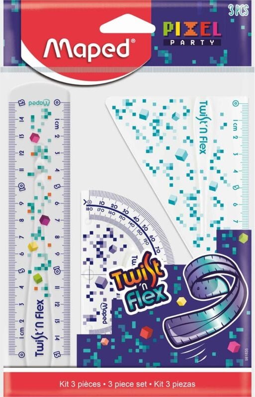 Thumbnail - MAPED Pixel Twist'n Flex – Unzerbrechliches Geometrie-Set für Schule und Zuhause
