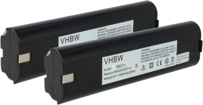2x Akku kompatibel mit Makita 8400VD, 8400VDW, 8400DW, 8402VDW, 903D, 8402DW, 8402VD, 903DW Werkzeug (3000 mAh, NiMH, 9,...