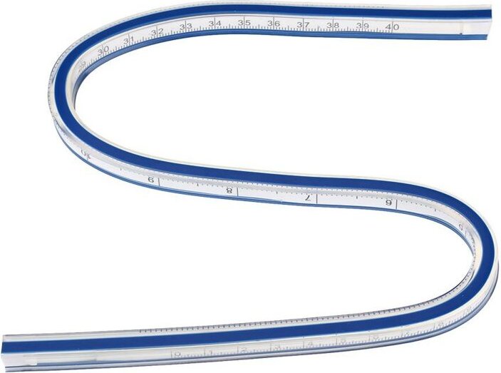 30 cm / 40 cm / 60 cm Flexibles Kurvenlineal aus Kunststoff, Mal-, Zeichen- und Grafiklineal, Messwerkzeug für Bekleidun...