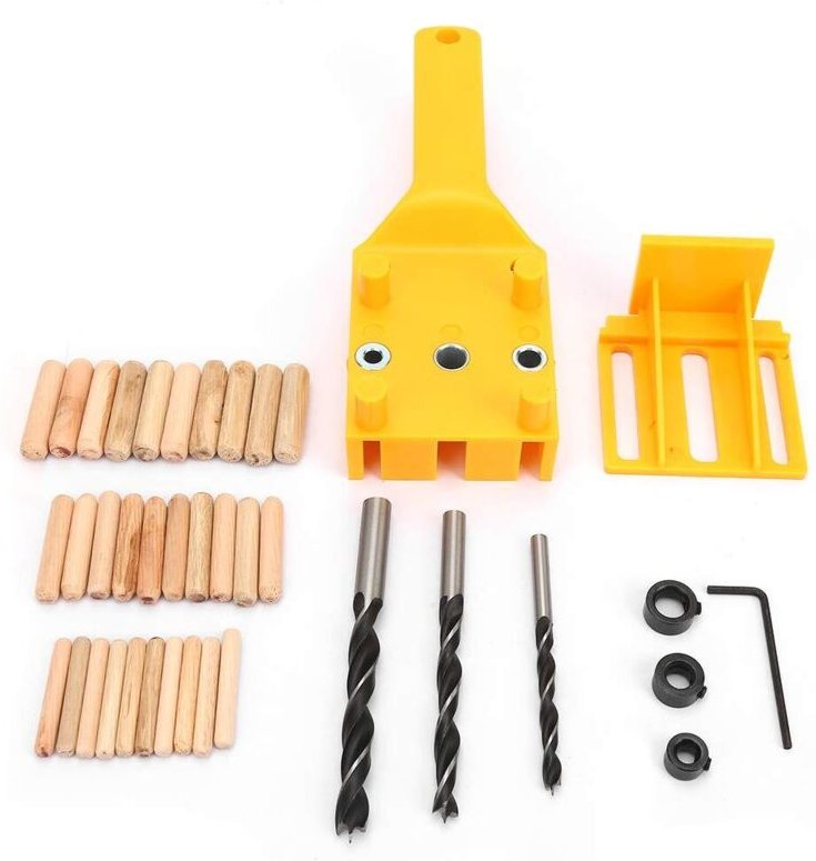 Thumbnail - Hyuduo Handbohrlehre aus ABS-Kunststoff, Bohrschablone für gerade Holzlöcher (38-teiliges Werkzeugset), Lochsäge