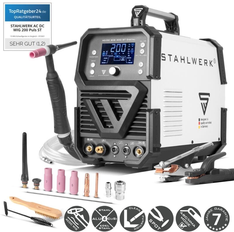 STAHLWERK Schweißgerät AC/DC WIG 200 ST Digital Kombischweißgerät 200 A