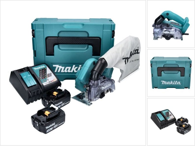 Makita - dcc 500 rfj Akku Diamantschneider 18 v 125 mm Brushless + 2x Akku 3,0 Ah + Ladegerät + Makpac