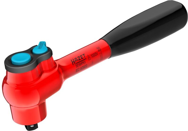 Umschaltknarre, schutzisoliert 8816HPKV, 3/8 (10 mm) Vierkant massiv, 208 mm - Hazet