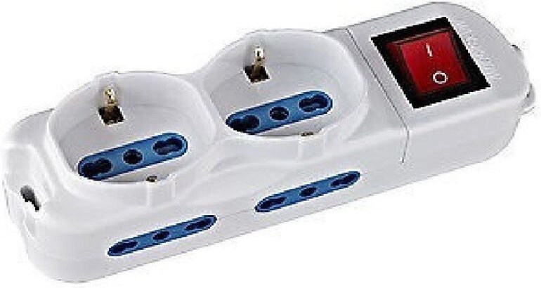 Trade Shop Traesio - Trade Shop - Elektrische Pantoffeln 6 Sitze mit 1,5MT Kabelschalter mit 16A Stecker -