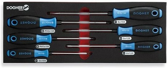 Thumbnail - Tablett kombinierbar mit 6 Schlitzschraubendrehern und ph, Industrial Plus Dogher 300-080