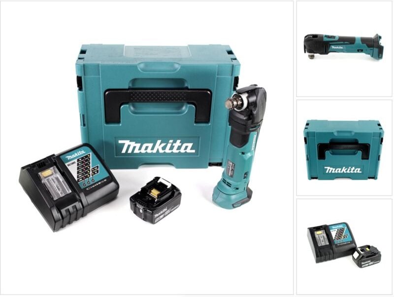 Dtm 51 RT1J 18V Li-Ion Akku Multifunktionswerkzeug im Makpac + 1x bl 1850 b 5,0 Ah Li-Ion Akku + dc 18 rc Akku Schnellla...