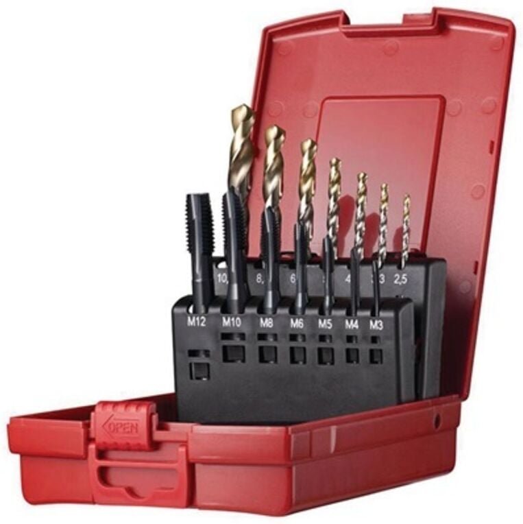 Dormer - Maschinengewindebohrerset Nr.202 bn L113 M3-M12 14tlg.HSS-E pm Ku.-Kass.
