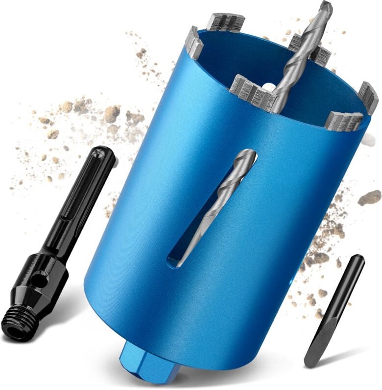 M22 Turbo Kernbohrer Ø120mm L200mm mit 100mm sds Max Adapter Trocken / Nass Bohrkrone Diamantbohrkrone Kernbohrkrone Dos...