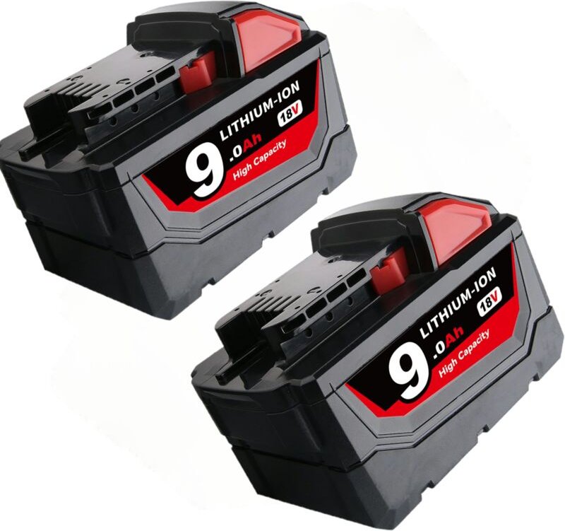 Pdstation - 2Stück 18V Für Milwaukee M18 Akku M18B6 xc 9.0 Ah Li-Ion 48-11-1860 48-11-1852 M18B 48-11-1840 48-11-1828 48...