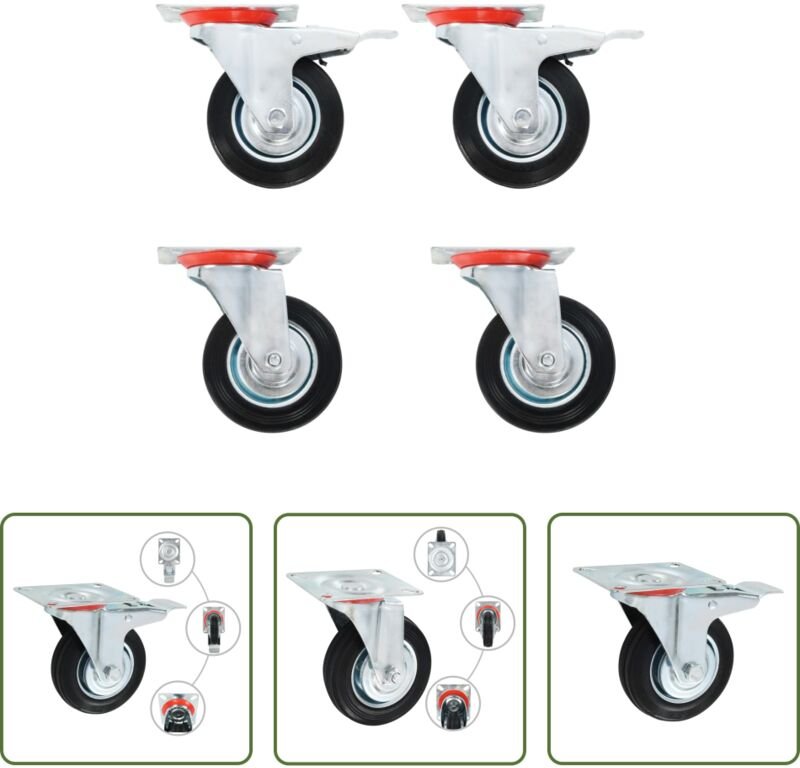 vidaXL Lenkrollen 4 Stk. 100 mm