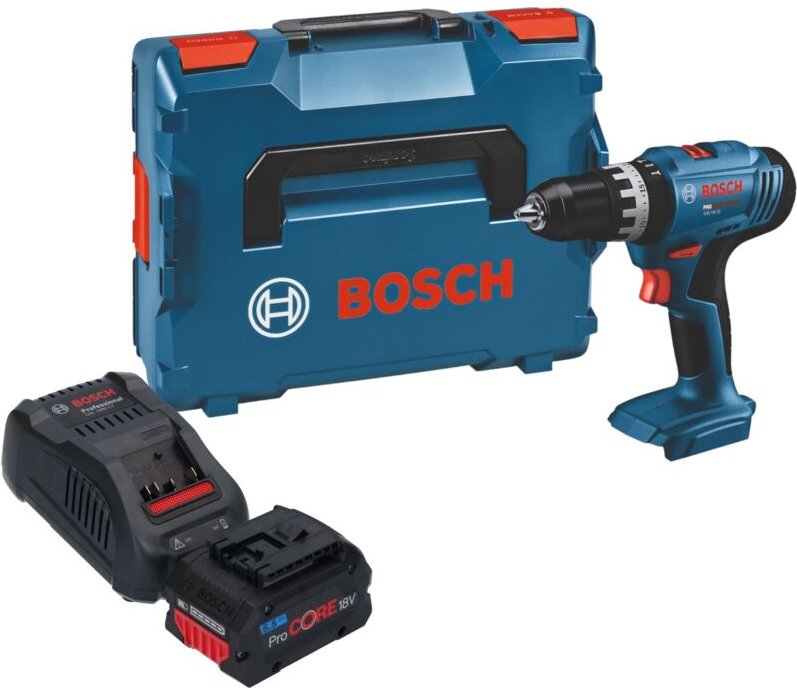 Bosch GSB 18V-25 Professional Akku Schlagbohrschrauber 18 V 56 Nm + 1x ProCORE Akku 5,5 Ah + Ladegerät + L-Boxx