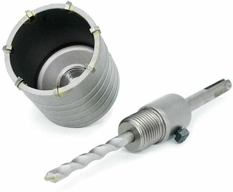Scie Cloche pour Béton, Marbre, Brique, Pierre, Maçonnerie - Scie Trépan Carbure avec Adaptateur et Foret de Centrage 8x...