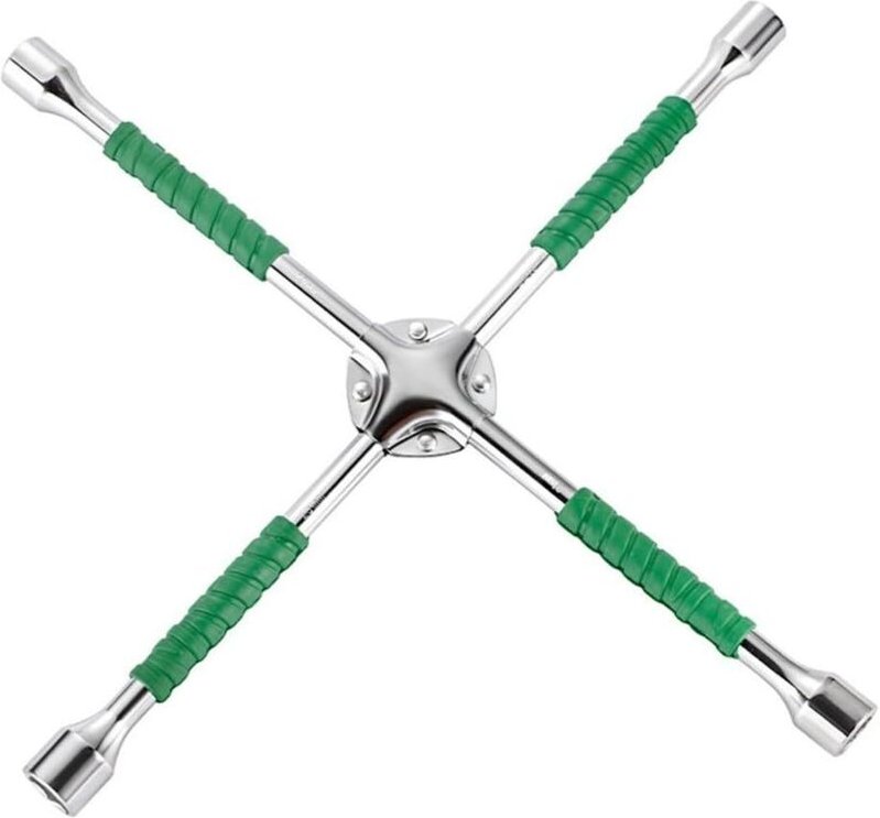 Robuster 4-Wege-Kreuzschlüssel für Autoreifen, Radmuttern, 4-Wege-Schlüssel für 17, 19, 21, 23 mm Autosteckschlüssel (20...