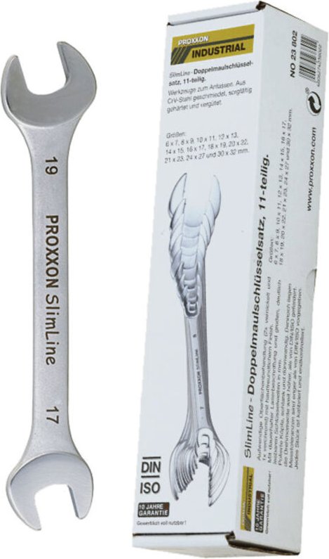 SlimLine Doppel-Maulschlüsselsatz von 6 x 7 bis 30 x 32 mm (11-teilig) - 23802 - Proxxon
