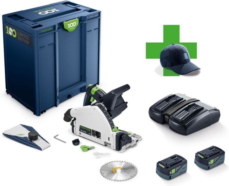 Festool TSC 55 KEBI-Plus/XL 100Y Limited Edition Akku Tauchsäge 18 / 36 V ( 2x 18 V ) 160 mm Brushless ( 578226 ) + 2x A...