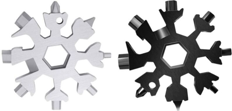18-in-1-Schneeflocken-Multitool, 2 Mini-Edelstahl-Allzweckschraubendreher-Multitool für Reisen, Alltag, Geschenkidee für...